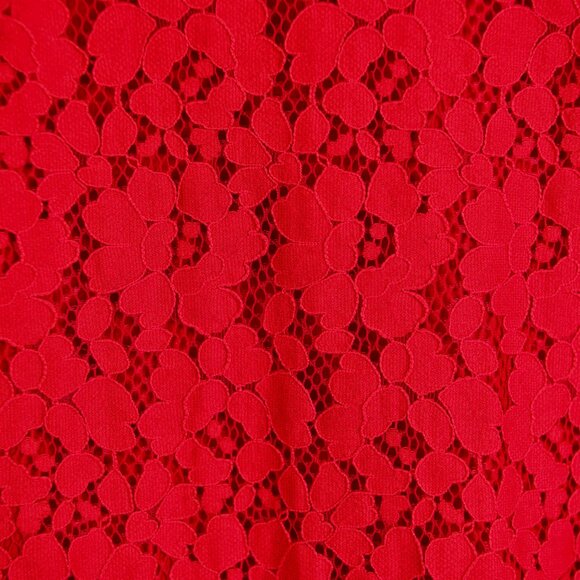 TOMMY HILFIGER Red Lace Cap Sleeve Shift Dress - Size 10 - Picture 6 of 13